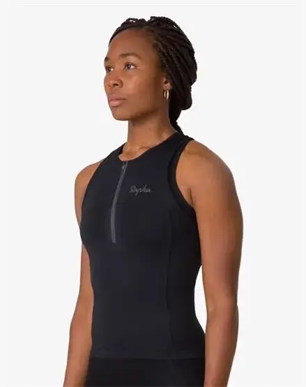 Koszulka damska bez rękawów RAPHA Half Zip Tank