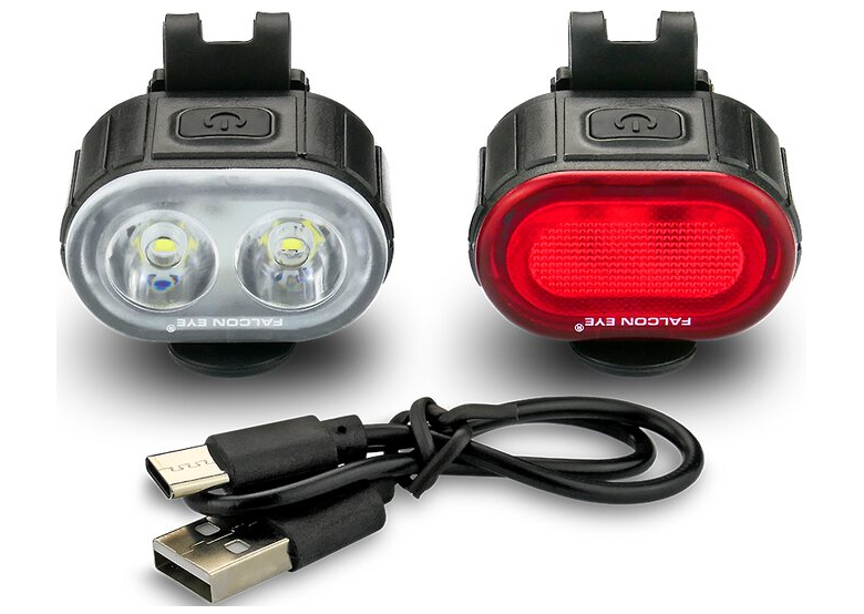 Zestaw lampek rowerowych FALCON EYE Twins 2.0