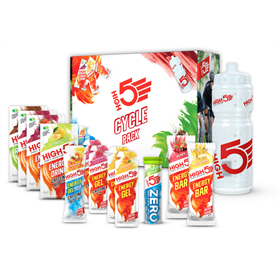 Zestaw żeli, batonów i napojów z bidonem HIGH5 Cycle Pack