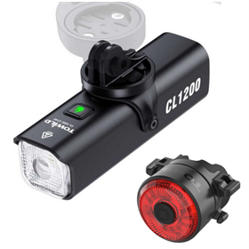Zestaw lampek rowerowych z przełącznikiem TOWILD CL1200+TL03